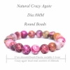 8MM Precious Gemstone Beaded jewelry supplies bracelets Natural Crazy Agate bracelets accessories