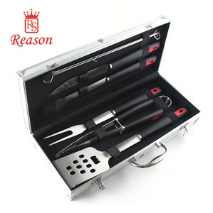 9 PCS Barbeque Tools Set with Storage Case, Heavy Duty Barbecue Grilling Utensils with Plastic handle