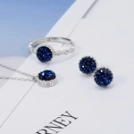 925 Sterling Silver Necklace Pendant Women Fashion Jewelry Earrings Rings Necklaces Set