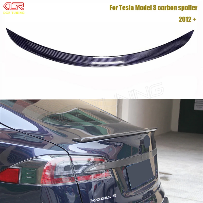 Accessories Carbon Car Rear Trunk Spoiler For Tesla Model S Rear Spoiler 4 Door Sedan