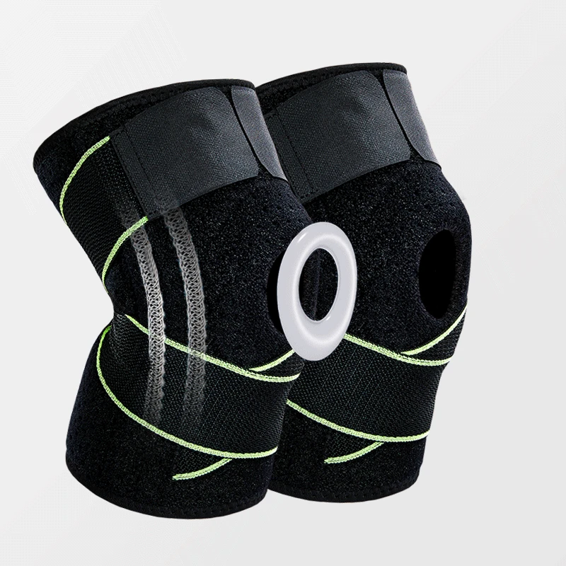 Adjustable Anti Slip Compression Knitting Knee Sports Neoprene Knee Brace With Elastic Strap Knee Support