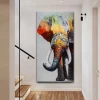 African Elephant Colorful Animal Room Hanging Canvas Picture Large Size Wholesale High Quality Frame painting Wall Art for Sale