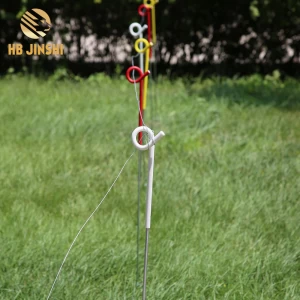 Agriculture Use 105 cm Height 6.5mm Rod Electric Strip Line Post White Plastic Insulated Top Pigtail Post