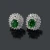 Import  18k gold plated jewellery set emerald jewelry set, white gold plated zircon emerald necklace earrings rings jewelry set from China