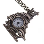 Alloy Sailing Boat Pendant Necklace Quartz Pocket Watch Antique Bronze Chains