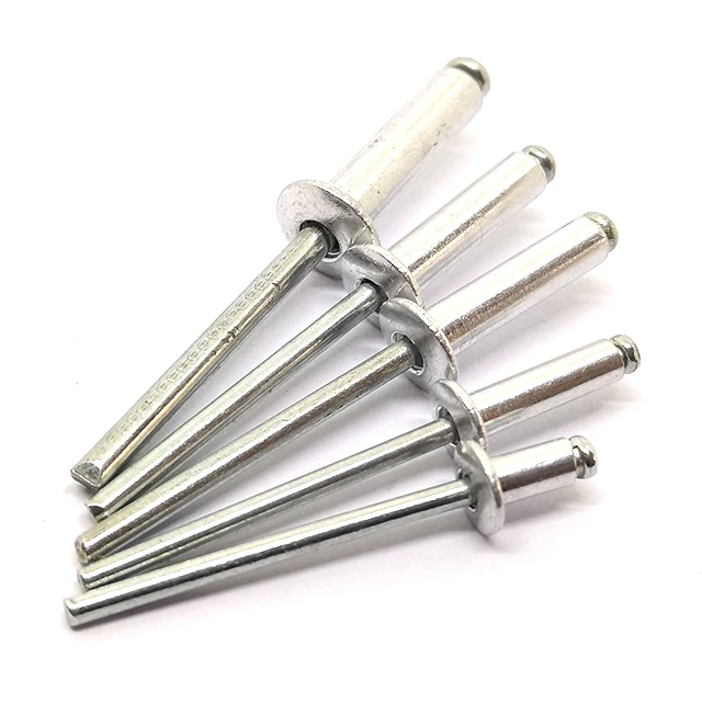Aluminium rivets with best quality, round and flat head aluminium/steel open-end blind rivet