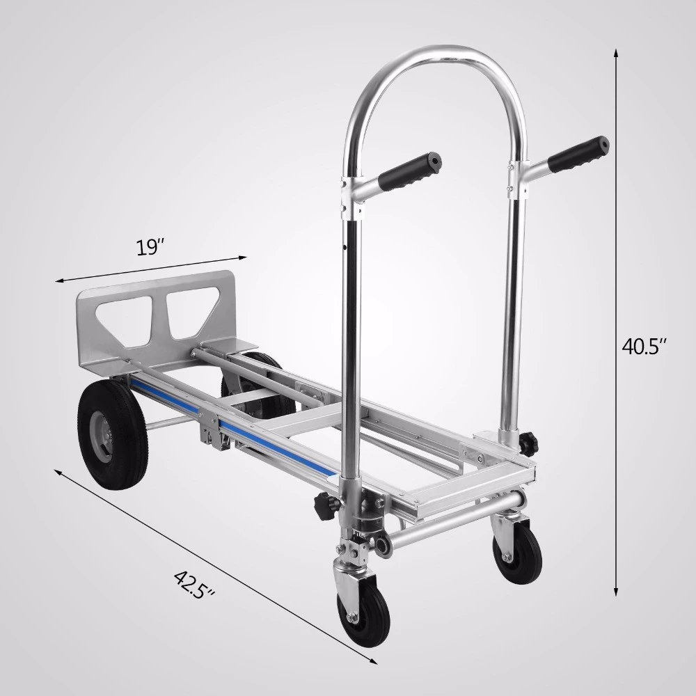 Aluminum Hand Truck 3 In 1 Folding Hand Trucks 770LBS Convertible Hand Truck and Dolly Utility Cart Heavy Duty with Flat Wheels
