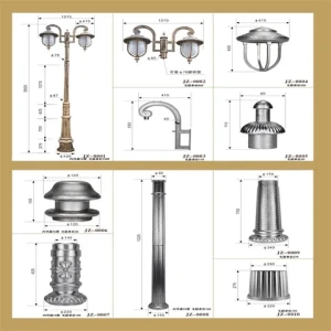 aluminum light post 3m outdoor road led solar antique lamp pole