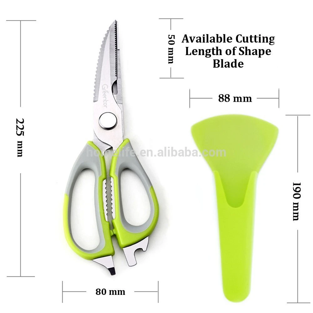 Amazon Hot Sale High Quality Stainless Steel Sharp Blade Multifunction Kitchen Scissors with Magnetic Holder