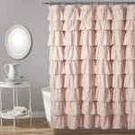 Amazon Hot Sale Luxury decorative pleated shower curtain for Bathroom Home Decor