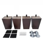 Amazon Hot Selling 4 inch Wood Tapered Coffee Table Leg Square 5 inch Wooden Legs  Furniture Wood Sofa Bed Legs