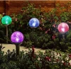 Amazon Hot Selling Cracked Glass Ball Dual LED Garden Lights Solar Path Lights For Garden Landscape Path Yard