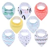 Amazon hot selling custom triangle baby bib adjustable organic baby bandana drool bibs gift set