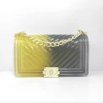 Amazon Hot selling  New Trendy Transparent Jelly  Nuu Candy Color Crossbody  Messenger  Bags