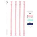 Amazon popular food grade coffee cup reusable silicone folding straw