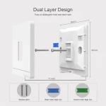 AMPCOM 1 Port Face plate Wallplate Faceplate RJ45 Socket Wall Mount for home internet design networking