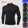 AOLA Custom Long Sleeve Gym Crop Top Sleve Wear Outfits Mens Compression Shirt Fitness Clothing Men