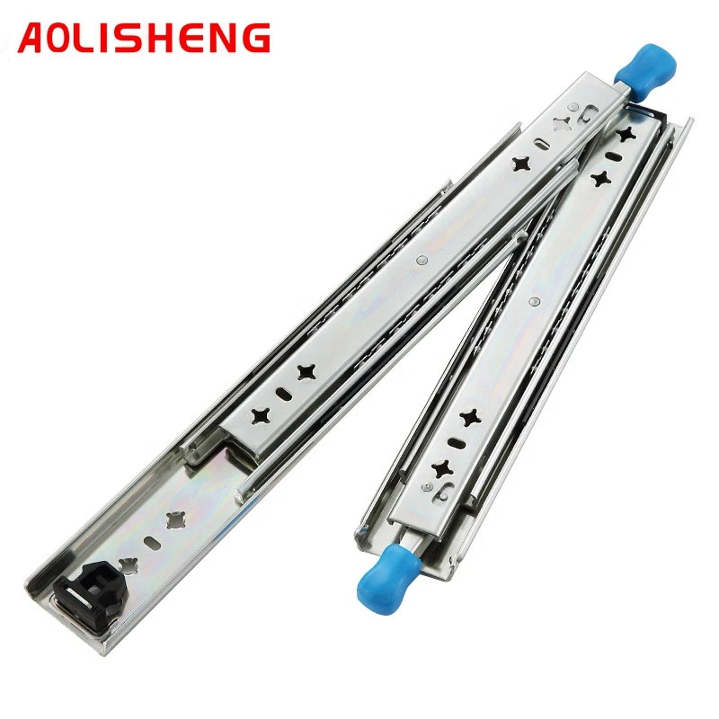 AOLISHENG 120Kg Three Sections  Fully Pull Out The With Lock Hardware Heavy Slide Rail