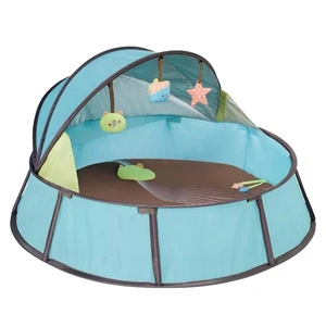 Aretues New Portable UPF 50+ blue Sun Shelters for Infant, Pop Up Beach Travel Crib Mosquito Net, Lightweight Outdoor BabyTent