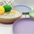 Assorted color 9 inch unbreakable microwave safe wheat straw dishes plates set for camping