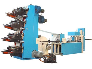 Automatic 2-8 Color Flexo Printing Napkin Machine, Auto Paper Napkin Making Machine