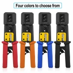 Automatic multifunctional punching tool cutting crimping wire stripping pliers network crystal head through hole pliers