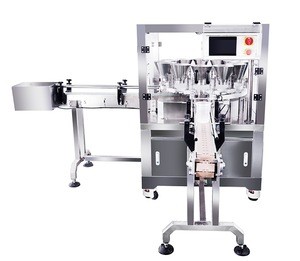 Automatic weighing food cbd flower cannabis jar tin can packaging filling sealing machine