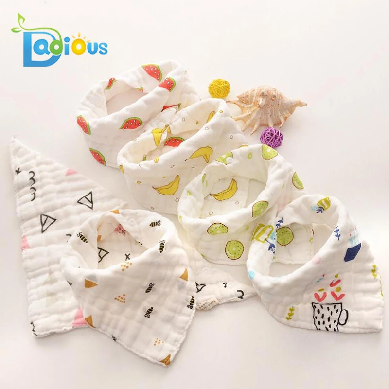 Baby Bibs Cotton 6 Layers bandana Bib Cute animal washable Bib