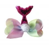 baby Girl Boutique 4.5" ABC Hair Bow Clip Mermaids Accessories glitter sequin with pompom hair bows