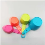 Best-selling 4 piece color plastic cups of measuring spoon