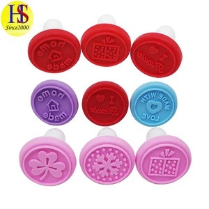 Best Selling BPA Free Custom Silicone Cookie Stamp with Plastic Handle