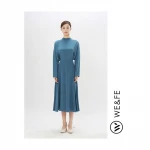 Best-selling simple and atmospheric trend style womens blue silk top