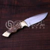 Bet Quality Damascus Knife Custom Handmade D2 Steel Knife Walnut Wood Handle