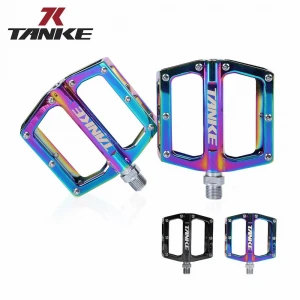 Bicycle Pedal Aluminum Alloy Foot Pedal 2-Bearing Bike Pedal Rainbow Colorful Electroplating Pedals