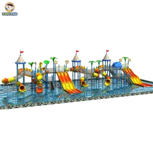 Big Fiberglass Plastic Water Play Equipment Kids Park Water Slide for Swimming Pool