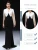 Import black and white evening gown fish tail style dress stylish evening dresses long custom can make any design wedding party gown from China