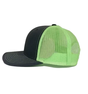 Black/ Neon green Blank Richardson 112 Trucker Mesh Hats High Quality Gorras Custom Branded Sport Caps in Vietnam Men Headwear