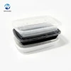 Black White Lunch Box Microwave Multiple Clear Plastic Disposable Lunch Box Food Takeaway Plastic Clear Storage Food Container