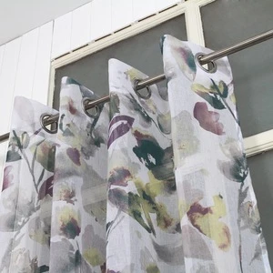 Blackout polyester horizontal floral printed fancy germany sheer curtain valances