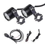 BOSMAA Motor Bike Accessories 20W LED Work Light Hunting Spotlight Relay Wiring Harness Switch Other Motorcycle Parts Headlight