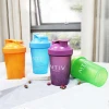 BPA free plastic protein powder shakers water bottle 400ml 600ml plastic shaker sports bottle protein drink shaker cup