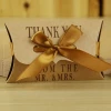 Brown Pillow Packaging Box Kraft Paper Box with Ribbon