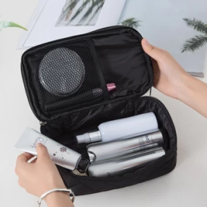 BSCI ISO Handle Portable Polyester Cosmetic Pouch Make Up Travel Portable Toiletry Bag Makeup Cosmetic Bag