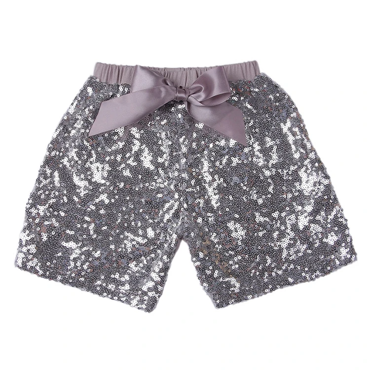 Bulk Wholesale Kids Lovely Shiny Sequins Pants Baby Gold Shorts