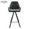 BY025 wholesales contemporary 180 degree self-turning sandy black base metal frame upholstered with PU bar stool