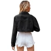 C Clothing Girl Trendy Short Loose Cropped Denim Jacket Fashion Jeans Coat For Women