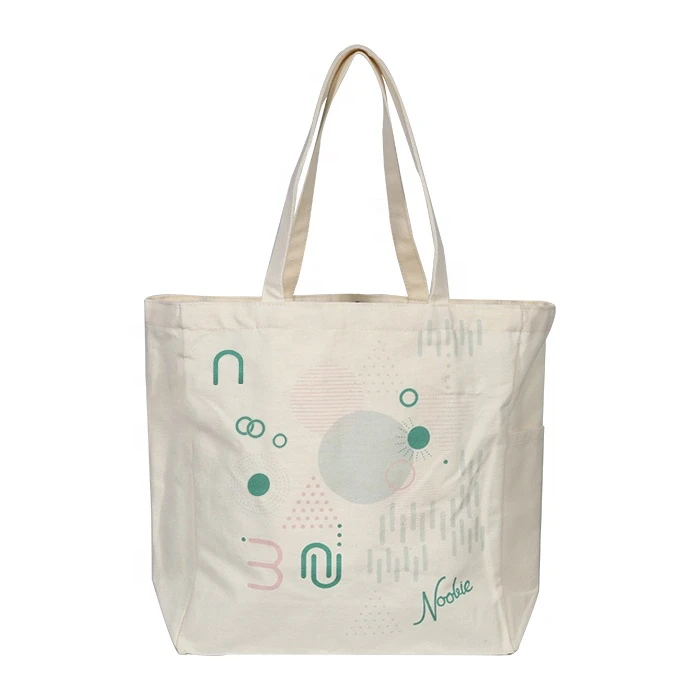 Canvas Material And Eco-friendly Shopping Bag Style Canvas Tote Bag With Pocket