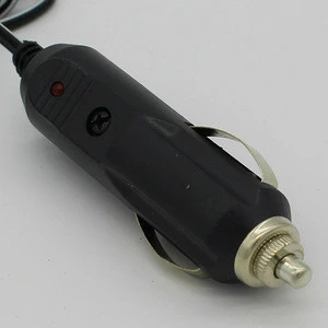 Car Cigarette Lighter 5.5*2.1mm Plug Cigar Power Connector Fused With Light LED With 1.5m Wire Cable End Caps