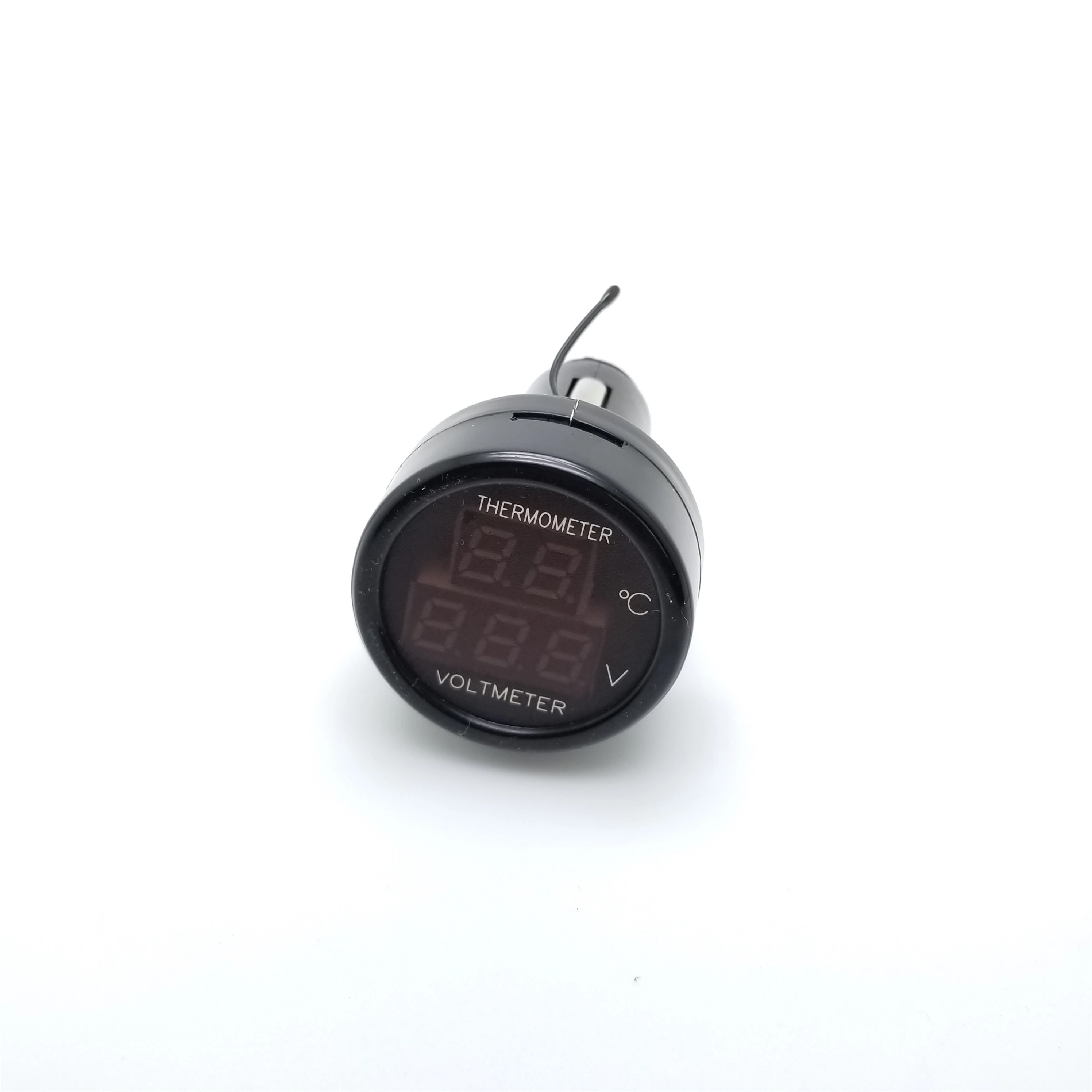 Car Voltage meter mini voltmeter/temperature meter in Car 12V 24V Universal LED Digital Voltmeter/temperature Red LED