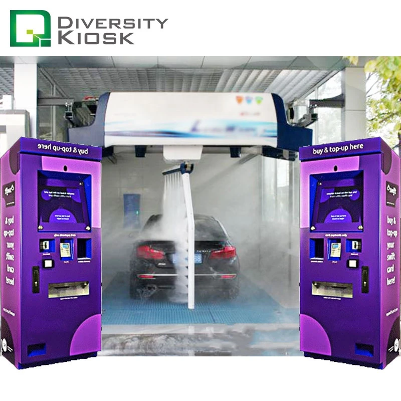 cash payment kiosk for automatic car wash machine touch screen interactive counter-top outdoor application